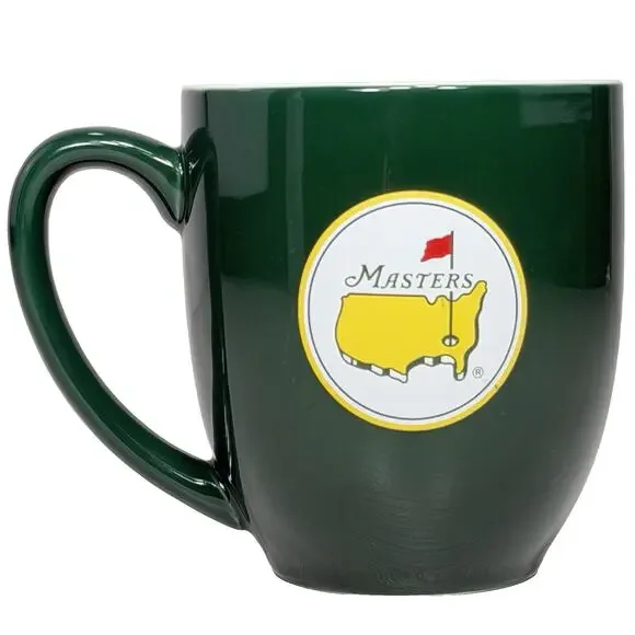 Masters Augusta National Golf Club Coffee Mug 16oz Green White Porcelain EUC - Picture 2 of 4